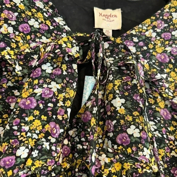 Hayden Floral Shift Dress Cottagecore Boho Peasant Fall Winter 2XL - Picture 5 of 8